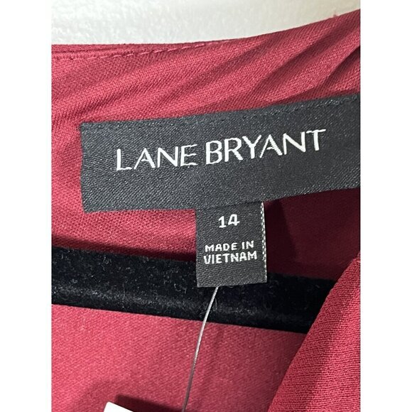 Lane Bryant Neutral Jumpsuit 14 Red Festive Holiday Workwear Wide Leg Classic - Picture 2 of 16